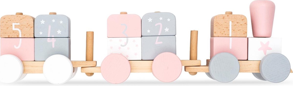 Jollein - Houten Speelgoedtrein - White/Pink