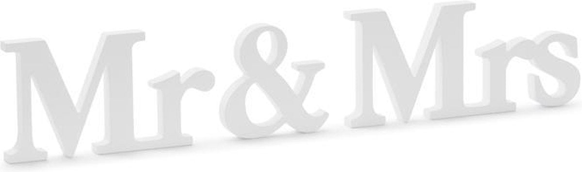 Mr & Mrs - Bruiloft houten decoratie - wit