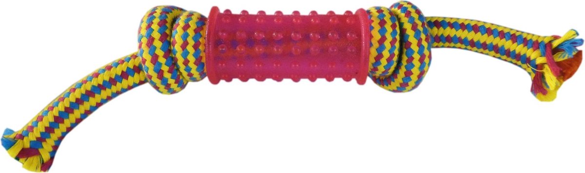 Geweven touw met speeltje 24cm 60-65gr