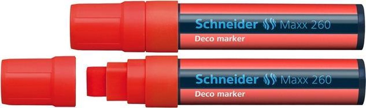 krijtmarker Schneider Maxx 260 rood. Set á 2x S-126002-2