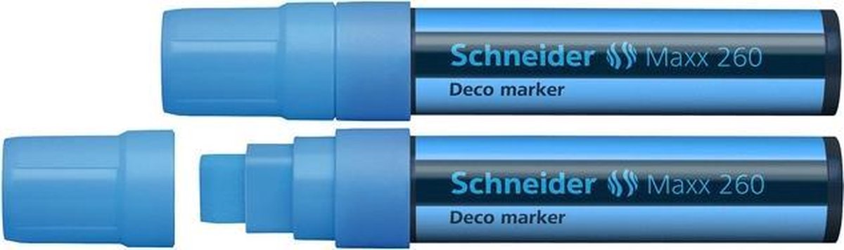 krijtmarker Schneider Maxx 260 fluorblauw. Set á 2x S-126010-2