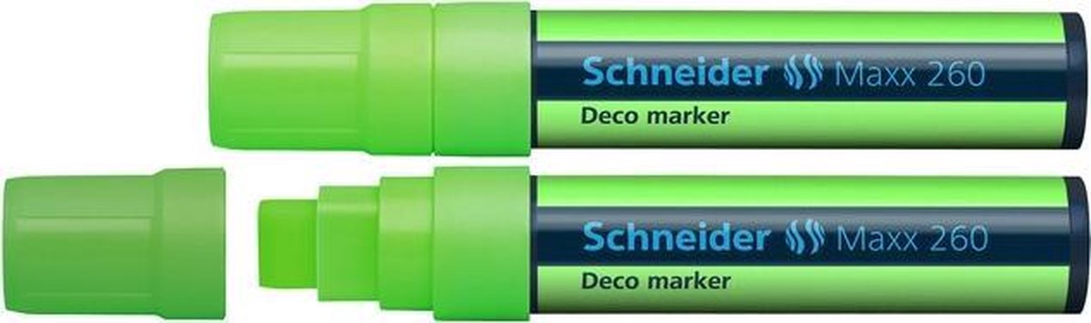 krijtmarker Schneider Maxx 260 fluorgroen. Set á 2x S-126011-2