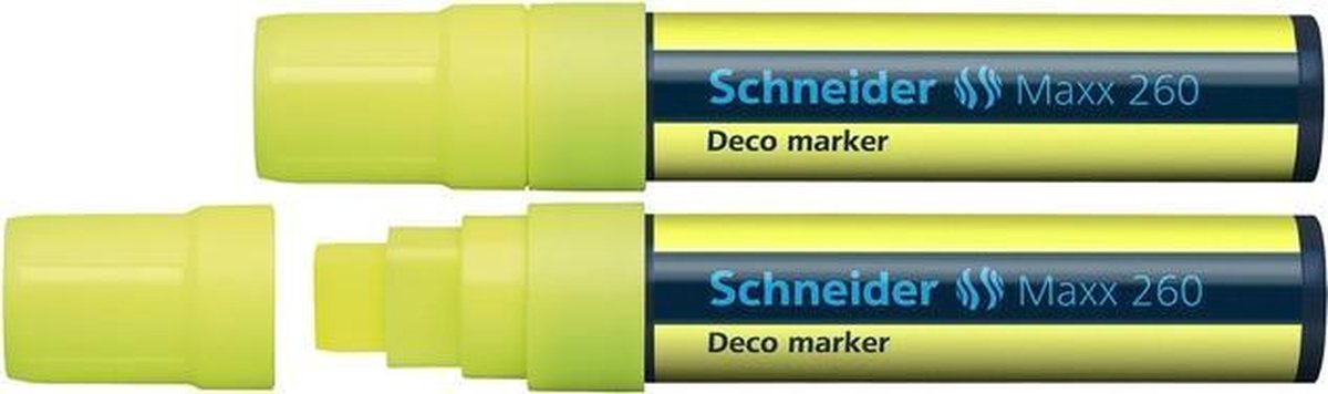 krijtmarker Schneider Maxx 260 fluorgeel. Set á 2x S-126005-2