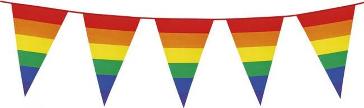 Giant Bunting PE 8m. rainbow - size flags: 30x45cm