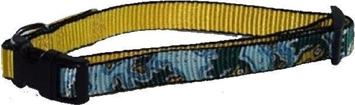 Hondenhalsband blauw draakje- L- 2