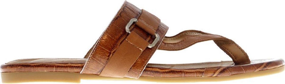 Tango | Madison 4-c x AC cognac leather buckle slipper - cognac sole | Maat: 37