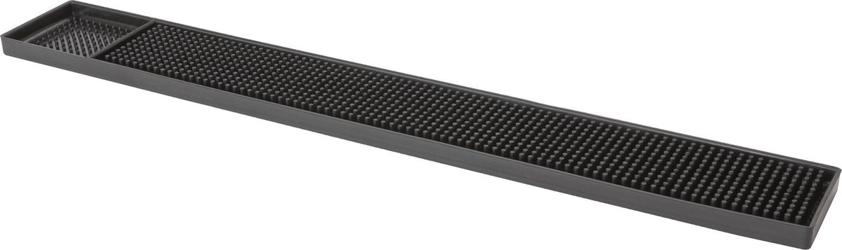 Barmatje / Glazen druipmat van zwart rubber 610mm x 80mm