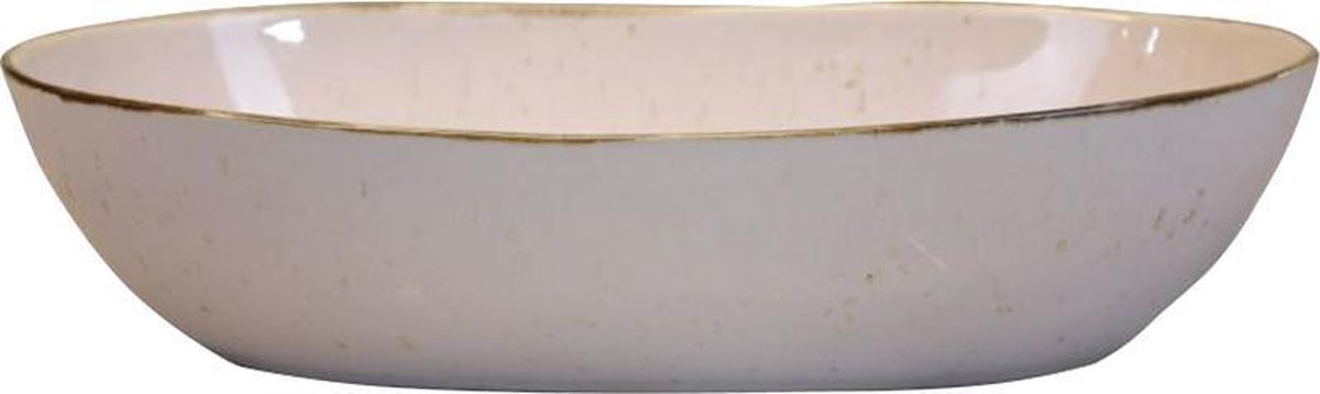 Supervintage Kitchen Trend Stoneware servies | Schaal Ovaal Diep |Lichtroze |  20 x 31.5 cm H 8.5 cm  | Aardewerk