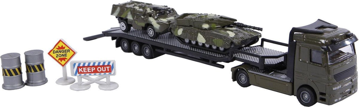 2-Play Traffic - Militair transporter met 2 tanks