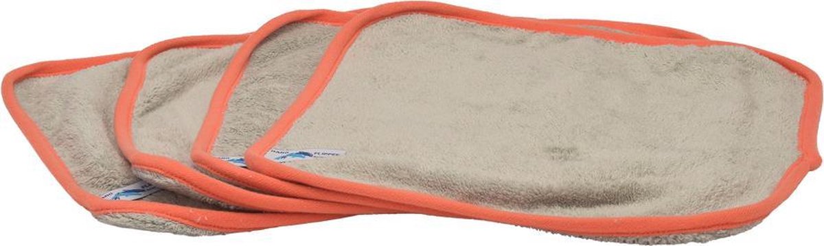Flipper Nano Doeken - 30 x 30cm - Grijs/Oranje - 4 Stuks