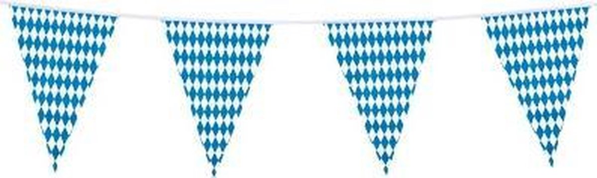 Oktoberfest - 10x Plastic Beieren Oktoberfest vlaggenlijnen 10 meter - Bierfeest feestartikelen - Versiering decoratie vlaggetjes/slingers