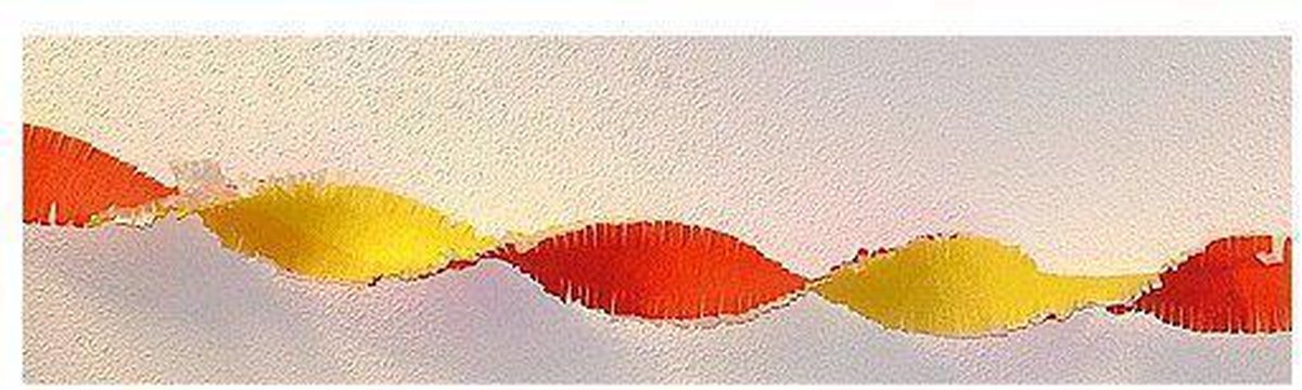 Crepe slinger rood / geel 30 meter