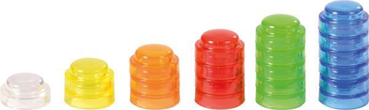 Stapelhoeden transparant gekleurd 1000 stuks