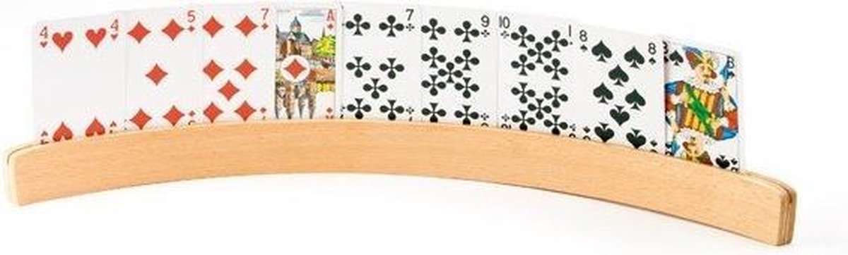 Luxe houten speelkaartenhouder Groot 51 cm