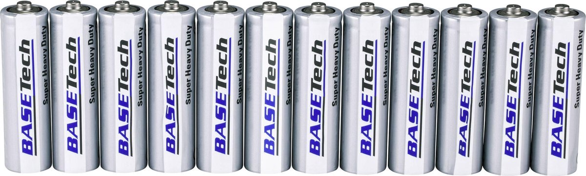 AA batterij (penlite) Basetech R6 Zink-kool 1.5 V 12 stuks