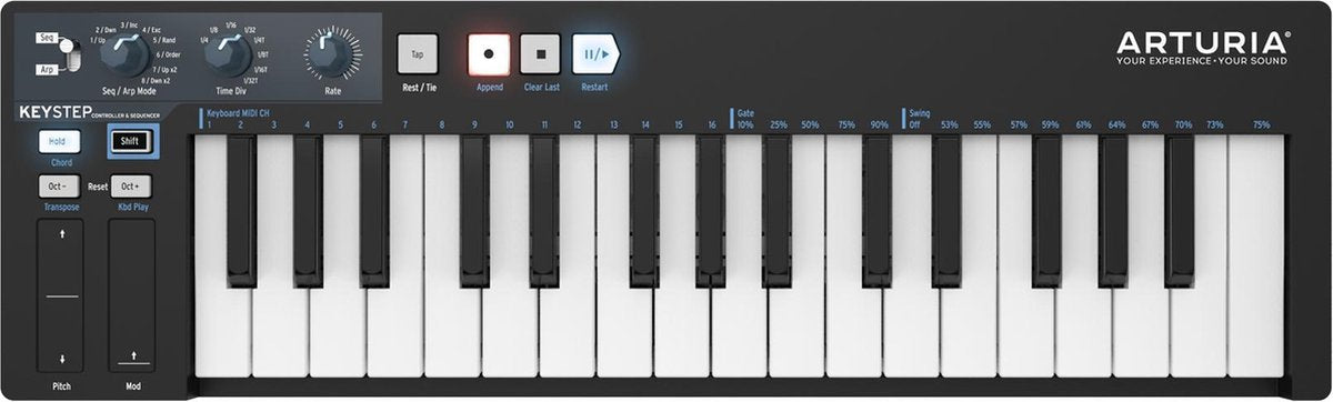 Arturia KeyStep Black Edition - MIDI keyboard controller en sequencer
