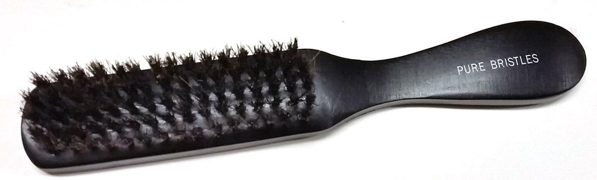 Old Barbers Echt Haren Baardborstel- Groot -Zwart-Rechthoekig-Lang 21 cm.