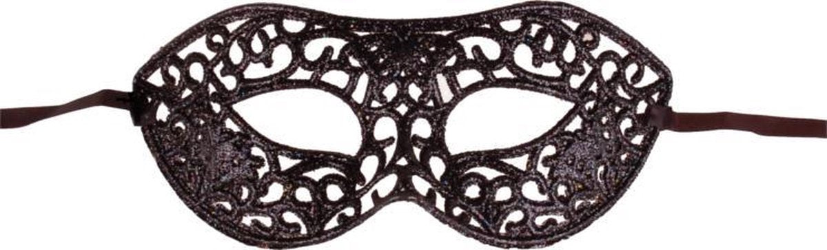 Masker zwart met glitters