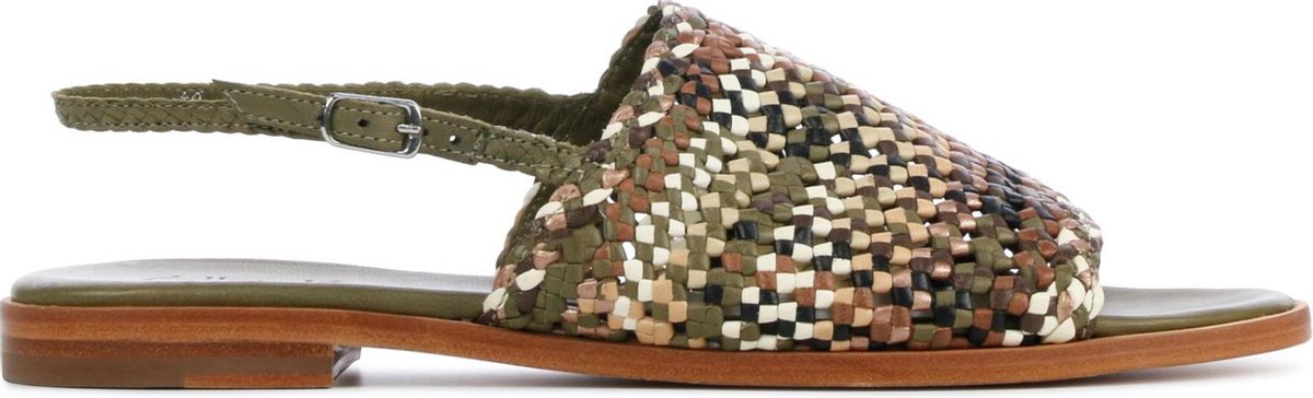 Allan K Vrouwen Leren  Sandalen / Damesschoenen Hope multi - Groen - Maat 37