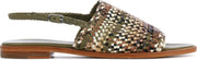 Allan K Vrouwen Leren  Sandalen / Damesschoenen Hope multi - Groen - Maat 37