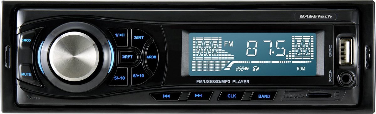 Basetech RF-4320668 Autoradio enkel DIN