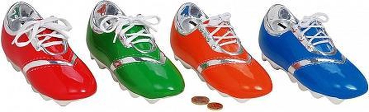 Groene voetbalschoen spaarpot