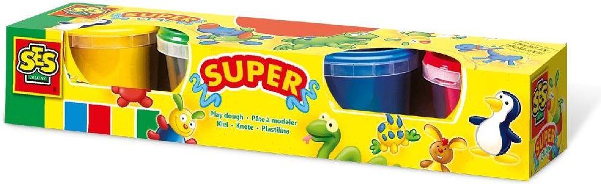 Ses 00465 Klei 4x90gr + kleivormpjes 12 stuks