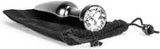 Aluminum Buttplug met kristal - zwart
