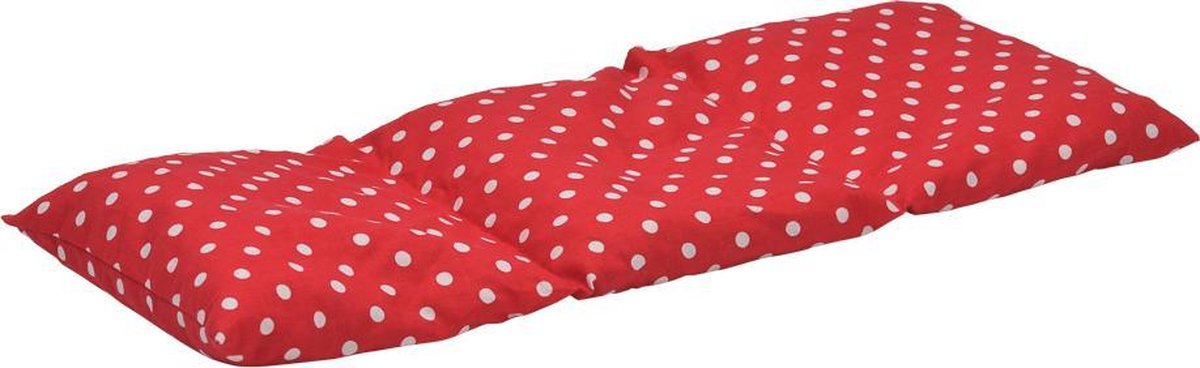 Druivenpitkussen Cervico - 50 x 20cm - Rood met Witte Bollen