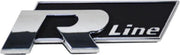 VW Volkswagen R-Line Golf Polo enz. | sticker embleem logo | metaal chrome zwart | achterkant achterzijde | zijkant | auto accessoires