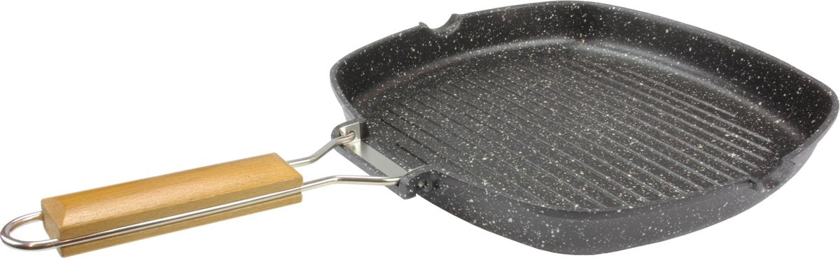Jocam - Grillpan met antikleeflaag - 28 cm - antikleeflaag - Opvouwbaar handvat