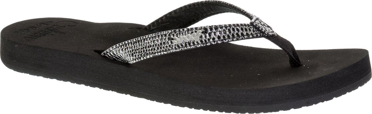 Reef Star Cushion Sassy Dames Slippers - Black/Silver - Maat 35