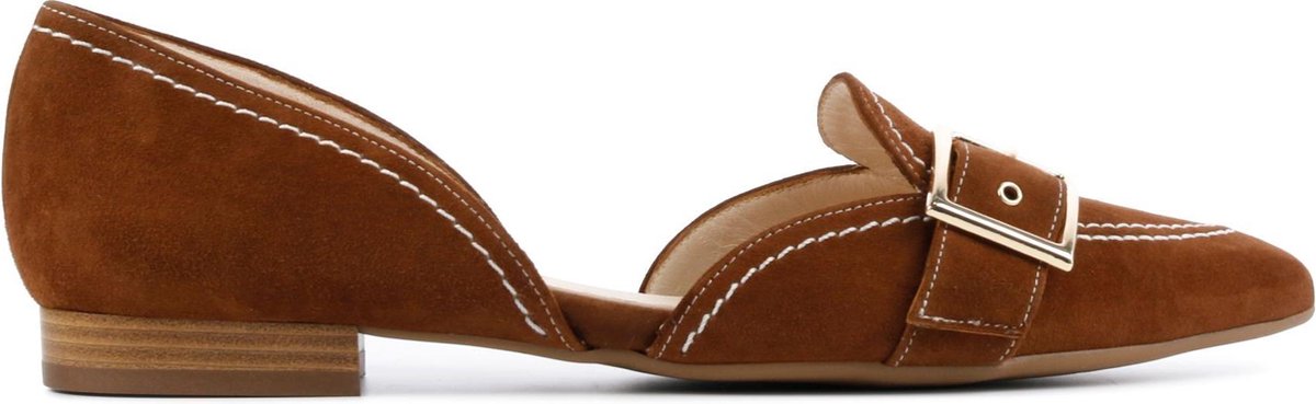 Peter Kaiser Vrouwen Suède Instapschoenen / Damesschoenen / Instapper 19565 - Cognac - Maat  37