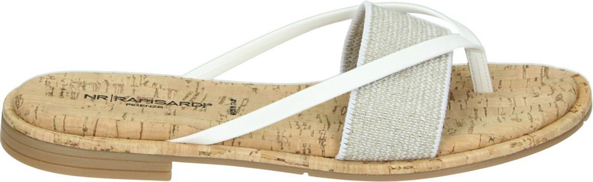 Rapisardi BRITA - Volwassenen Dames slippers - Kleur: Wit/beige - Maat: 38
