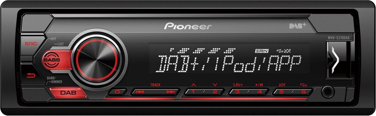 Pioneer MVH-S210DAB Autoradio Enkel din Rood-USB-DAB+ - 4 x 50 W