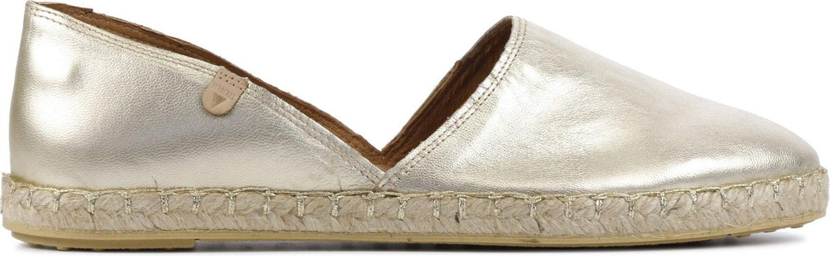 Verbenas Vrouwen Leer Espadrilles / Damesschoenen  -   Carmen met - Goud - maat 40