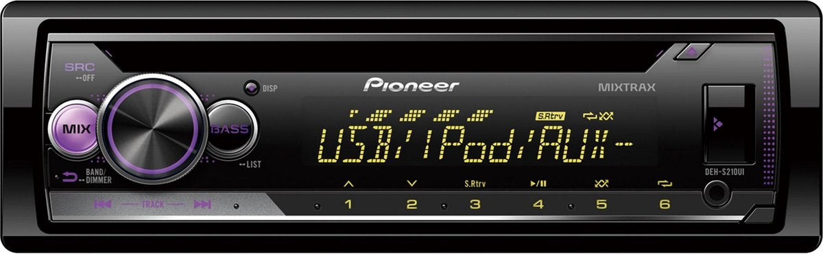Pioneer DEH-S210UI Autoradio Enkel din Multicolour-RDS Tuner-USB - 4 x 50 W