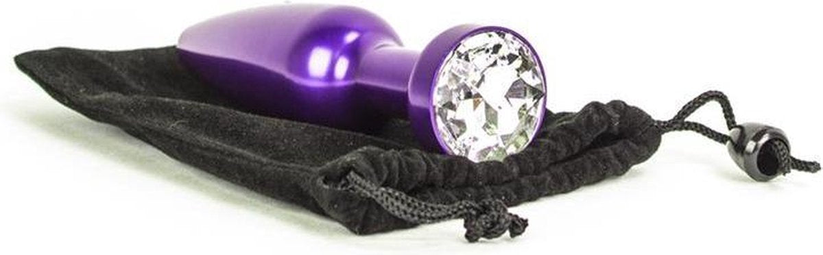 Aluminum Buttplug met kristal - paars