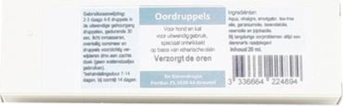Dierendrogist oordruppels hond / kat - 20 ml - 1 stuks