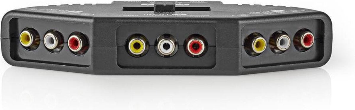 3-Poorts AV-schakelaar | 3x RCA (RWY) invoer / 1x RCA (RWY) uitvoer | Zwart