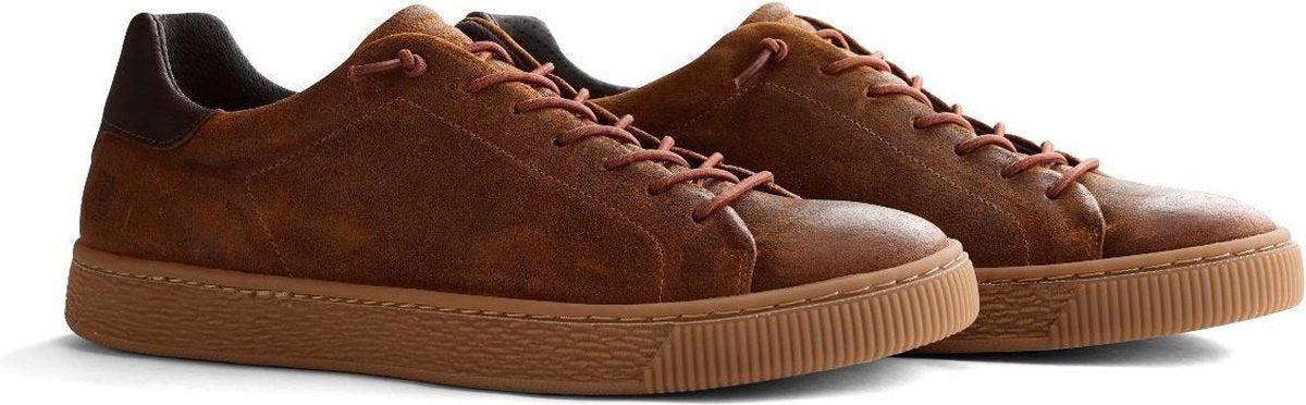 NoGRZ. J.vanCampen - Heren sneaker - Brushed leer - Cognac - Maat 40