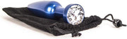 Aluminum Buttplug met kristal - blauw