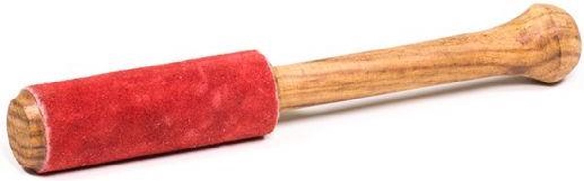 Klankschaal aanstrijkhout met suède rood - 15x2 cm - 25 g - M