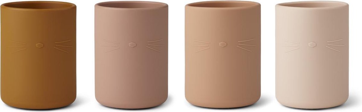Silicone Cup 4-Pack Cat Rose Multi Mix / Liewood