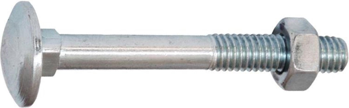 Slotbout met moer M6/60 6 stuks rvs