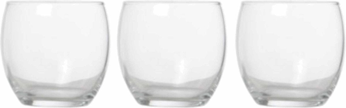 18x Stuks bolvormige tumbler waterglazen/drinkglazen transparant 340 ml - Glazen - Drinkglas/waterglas