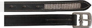 Horka BEUGELRIEM MET DIAMANTJES - zwart leer - 165 CM
