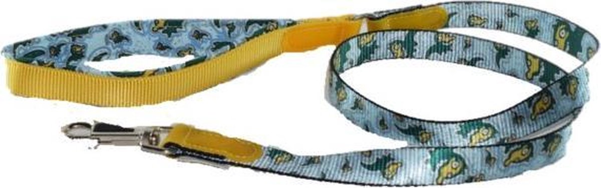 Hondenriem - blauw draakje - M -2 cm x 115 cm