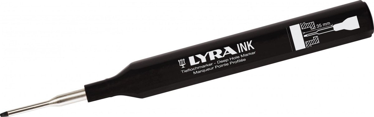 Lyra 4480099 Ink Merkstift voor diepe gaten - Zwart