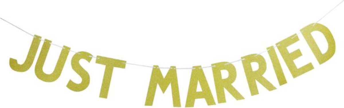 Just Married slinger | Goud - Glitters - Bruiloft